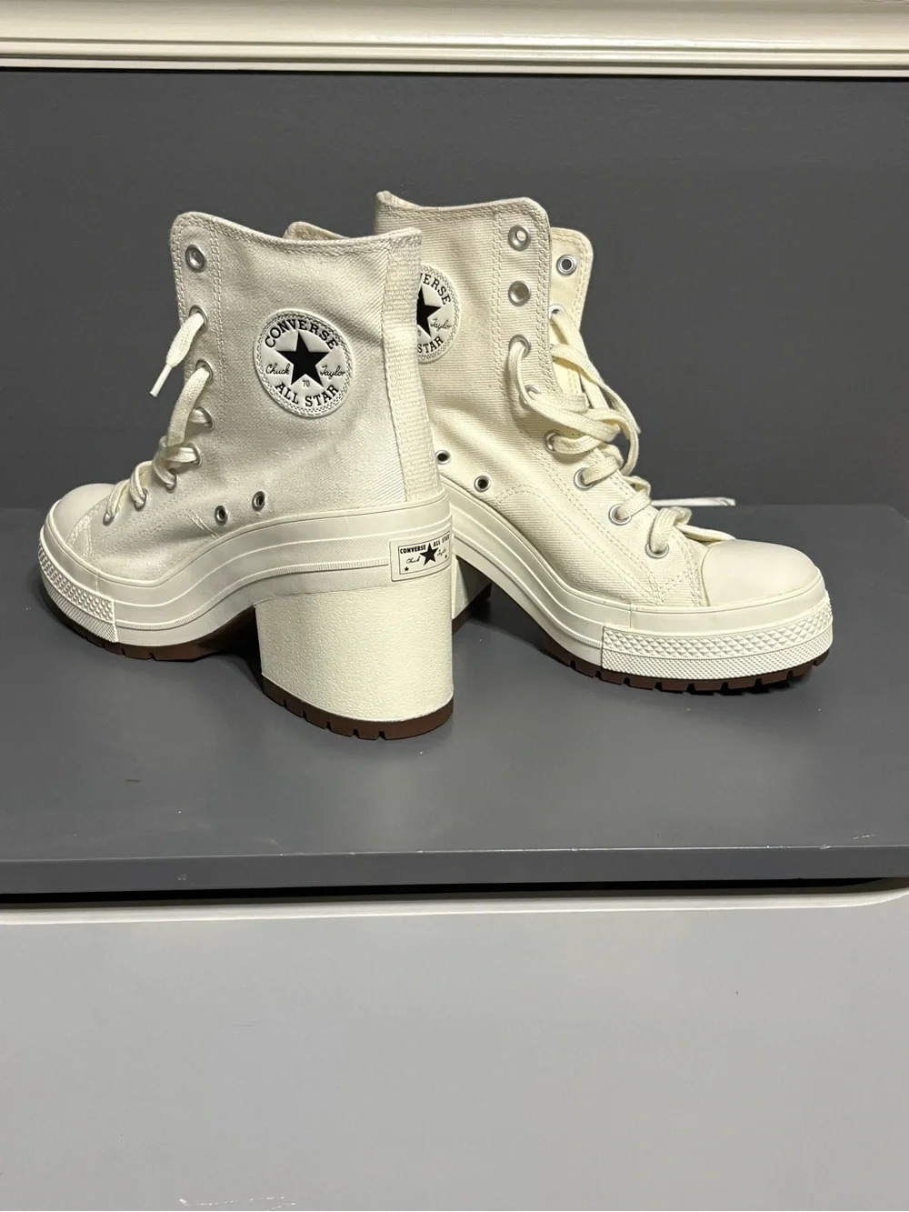 Converse Chuck 70 Deluxe Heeled Platform Sneaker Boots Egret White M8 W10 UK8